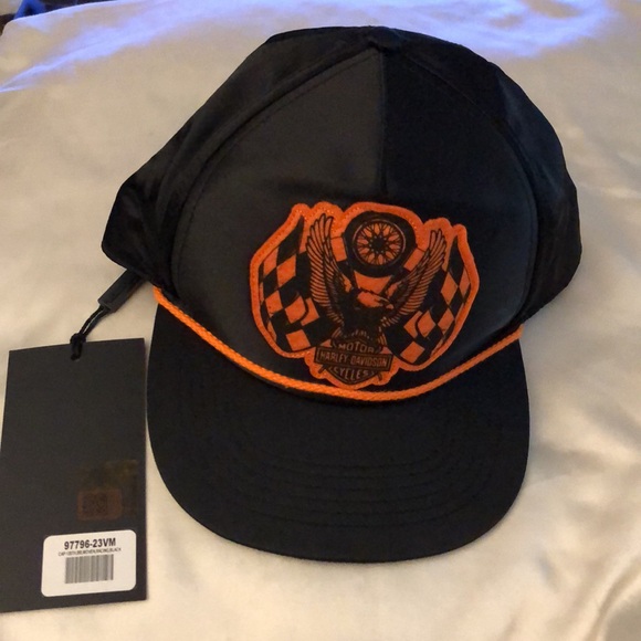 Harley Davidson 120th Anniversary Men’s Racing Flag Eagle SnapBack Hat OS NWT - Picture 4 of 16